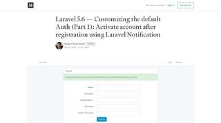 
                            2. Laravel 5.6 — Customizing the default Auth (Part 1): Activate account ...