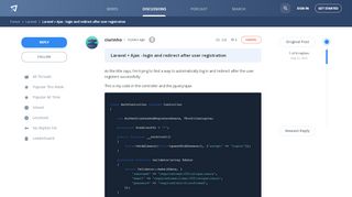 
                            3. Laravel + Ajax - login and redirect after user registration - Laracasts