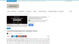 
                            2. Laravel Bootstrap Modal Form Validation Tutorial - AppDividend