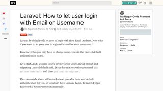 
                            10. Laravel: How to let user login with Email or Username - DEV ...