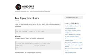 
                            3. Last logon time of user - windows-commandline.com