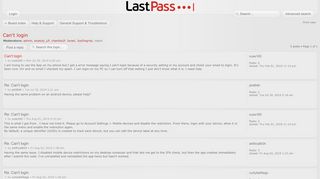 
                            3. LastPass Forums • View topic - Can't login