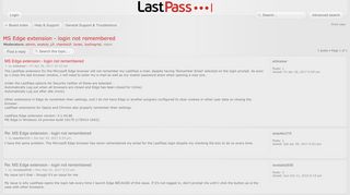 
                            1. LastPass Forums • View topic - MS Edge extension - login ...