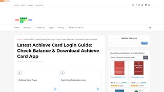 
                            2. Latest Achieve Card Login Guide: Check Balance & Download ...