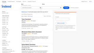 
                            9. Latest Admin Booking Assistant Jobs | Indeed.co.uk
