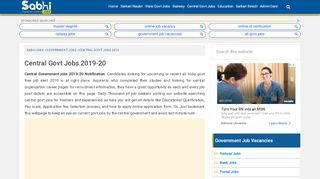 
                            7. Latest Central Govt jobs 2019-20 Apply 17609 all India ...