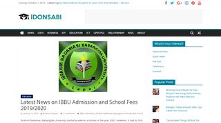 
                            4. Latest News on IBBU Admission and School Fees 2019/2020