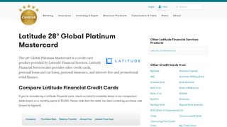 
                            9. Latitude 28 Degrees Platinum MasterCard: Review ... - Canstar