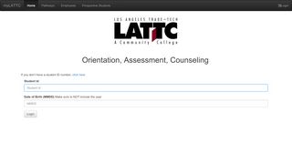 
                            10. LATTC OAC: Log In