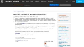 
                            6. Launcher Login Error. App failing to connect. - UE4 …