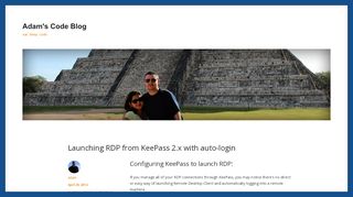 
                            1. Launching RDP from KeePass 2.x with auto-login – Adam's ...