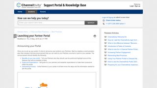 
                            3. Launching your Partner Portal : Support Portal & Knowledge Base