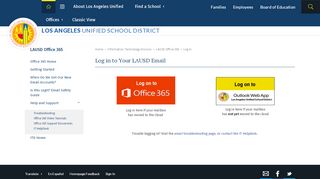 
                            8. LAUSD Office 365 / Log In