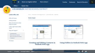 
                            2. LAUSD Office 365 / Web Mail