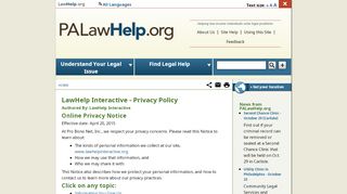 
                            7. LawHelp Interactive - Privacy Policy | PALawHELP.org - Your Online ...