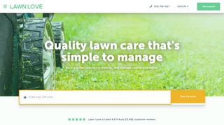 
                            2. Lawn Love: Lawn Care Services Near Me - Book now from $29