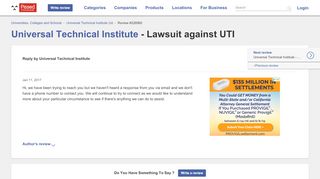 
                            8. Lawsuit against UTI Dec 22, 2016 - Universal Technical Institute