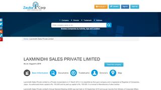 
                            6. LAXMINIDHI SALES PRIVATE LIMITED - Zauba Corp