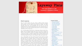 
                            8. Layaway Plans » Kmart Layaway