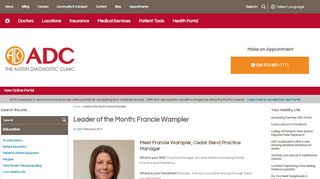 
                            8. Leader of the Month: Francie Wampler | The Austin Diagnostic Clinic