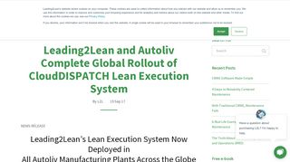 
                            7. Leading2Lean and Autoliv Complete Global Rollout of ... - L2L