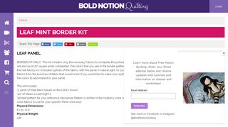 
                            5. Leaf Mint Border Kit | Bold Notion Quilting