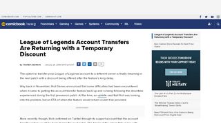 
                            7. League of Legends Account Transfers Are Returning with a ...