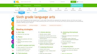
                            4. Learn 6th grade language arts - IXL