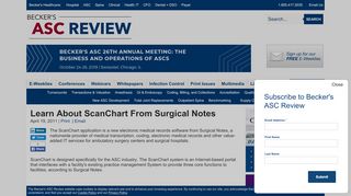 
                            5. Learn About ScanChart From Surgical Notes - Becker's ASC Review