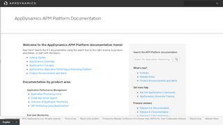 
                            3. Learn AppDynamics APM Platform - Documentation Dashboard