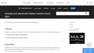 
                            5. Learn how to activate and deactivate Creative Cloud apps