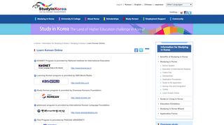 
                            6. Learn Korean Online - Study in Korea | run by Korea Government