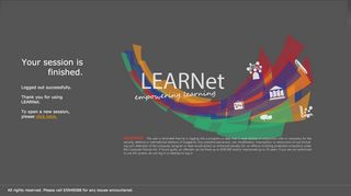 
                            3. LEARNet logout page - NS