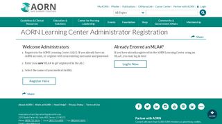 
                            7. Learning Center Administrator Registration - AORN