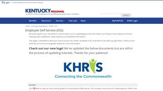 
                            6. learning-KHRIS ESS - Kentucky Personnel Cabinet - Kentucky.gov