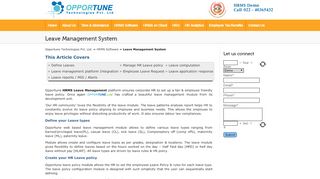 
                            7. Leave Management System - Opportune Cloud HRMS