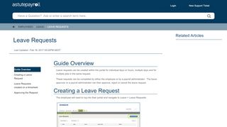 
                            5. Leave Requests - Astute Payroll