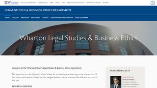 
                            8. LEGAL STUDIES & BUSINESS ETHICS Department