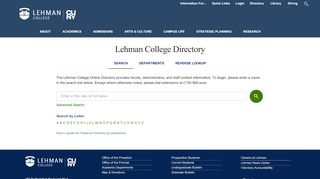 
                            9. Lehman College Online Directory