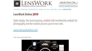 
                            1. LensWork Online - Overview