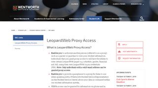 
                            2. LeopardWeb Proxy Access | Wentworth Institute of Technology - Boston