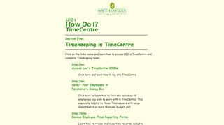 
                            6. LEO's TimeCentre -- Timekeeping in TimeCentre