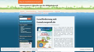 
                            2. Leseförderung mit LunaLeseprofi.de | Blog der Stadtbibliothek ...