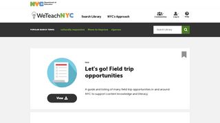 
                            3. Let's go! Field trip opportunities | WeTeachNYC