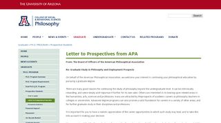 
                            5. Letter to Prospectives from APA | The Department of Philosophy