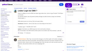 
                            8. Letzter Login bei GMX ? | Yahoo Clever