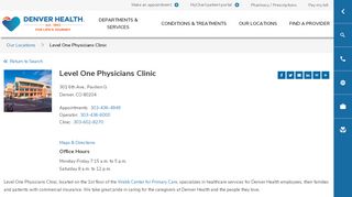 
                            5. Level One Physicians Clinic | Denver Health