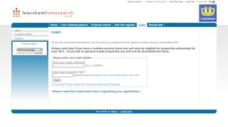 
                            3. Lewisham Homesearch - Login