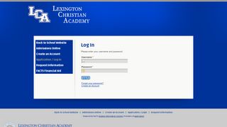 
                            3. Lexington Christian Academy - Application - Log In - RenWeb