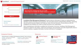 
                            5. LexisNexis Risk Management Solutions® - Sign In